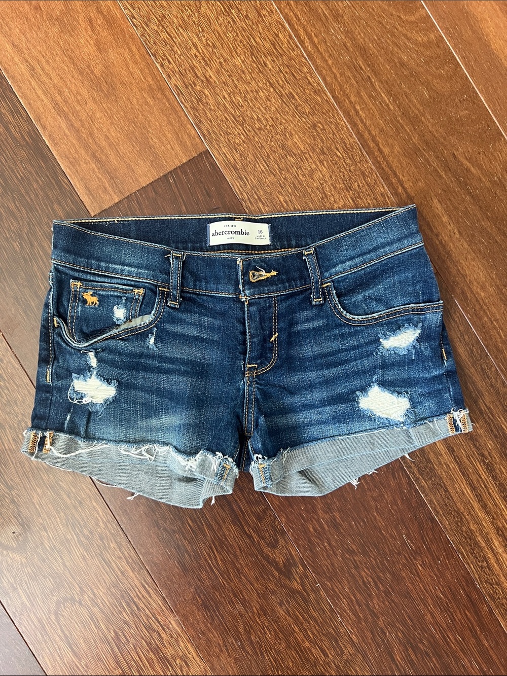 Abercrombie & Fitch Blue Distressed Denim Cutoff Shorts